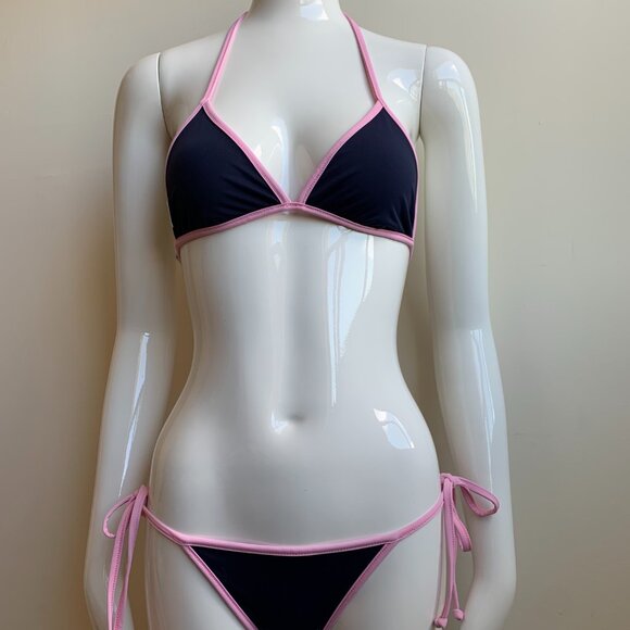 Aaron Chang Blue wave reversible navy bikini - Picture 10 of 12